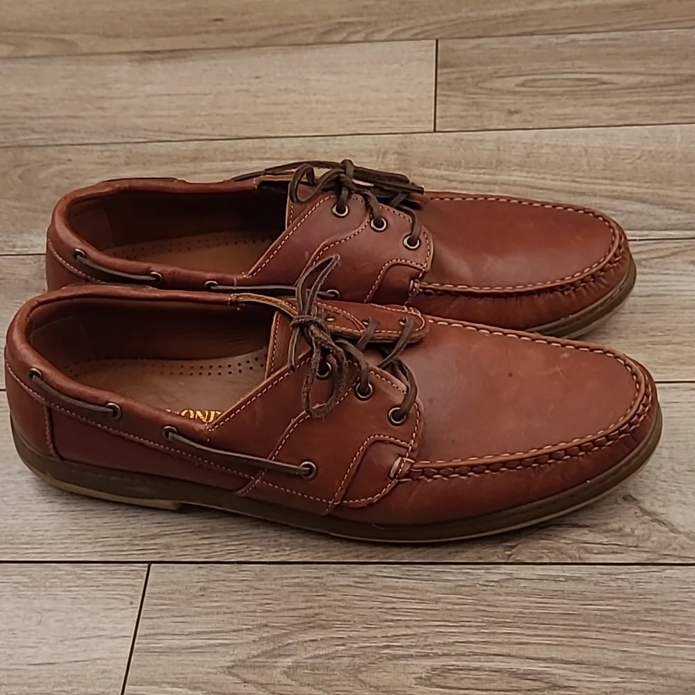 ALLEN EDMONDS Eastport Dark Brown Leather Sz 15 D‎ Mens Casual Boat Shoes